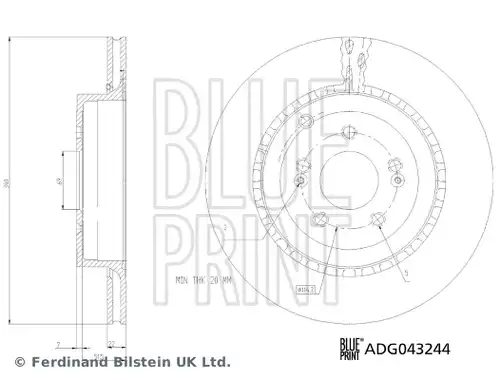 спирачен диск BLUE PRINT ADG043244