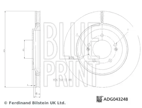 спирачен диск BLUE PRINT ADG043248