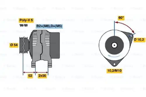 генератор BOSCH 0 124 225 041