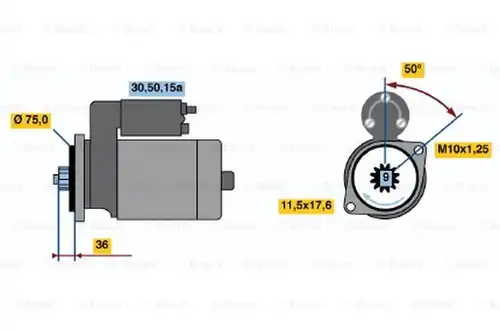 стартер BOSCH 0 986 014 041