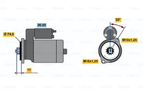 стартер BOSCH 0 986 015 351