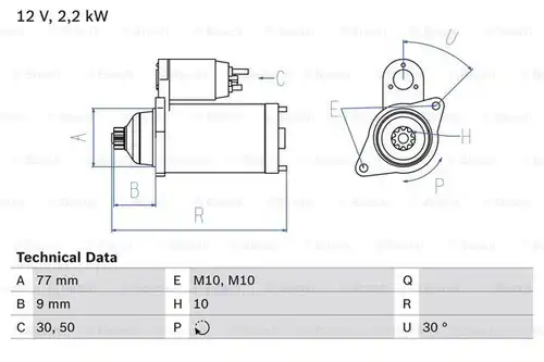 стартер BOSCH 0 986 020 421