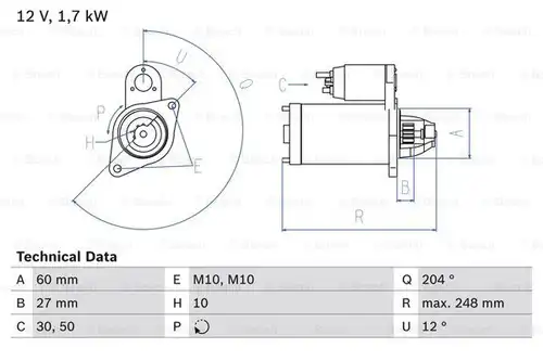 стартер BOSCH 0 986 023 100