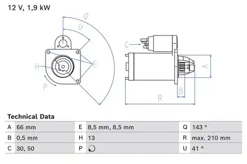 стартер BOSCH 0 986 025 040