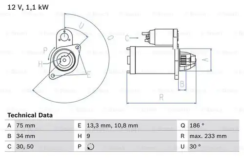 стартер BOSCH 0 986 025 610