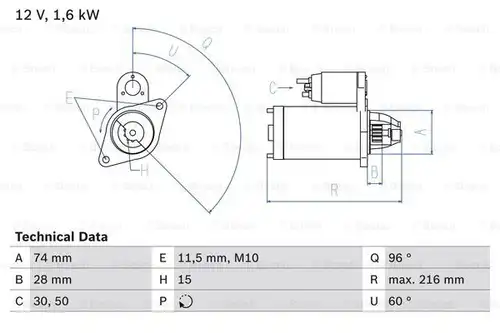 стартер BOSCH 0 986 025 630