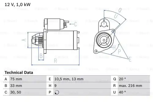 стартер BOSCH 0 986 025 740