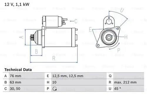 стартер BOSCH 0 986 027 090
