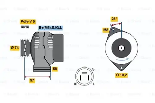 генератор BOSCH 0 986 037 011
