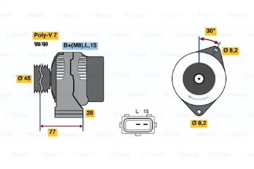 генератор BOSCH 0 986 041 391