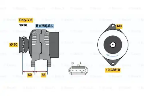 генератор BOSCH 0 986 043 951