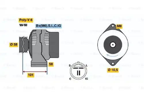 генератор BOSCH 0 986 044 511
