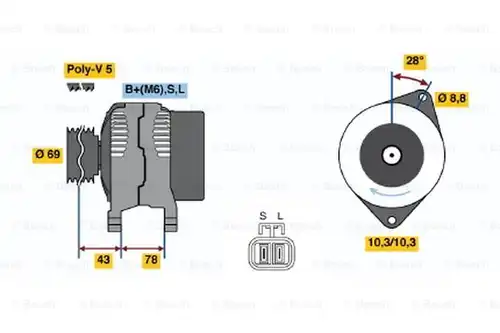 генератор BOSCH 0 986 044 721