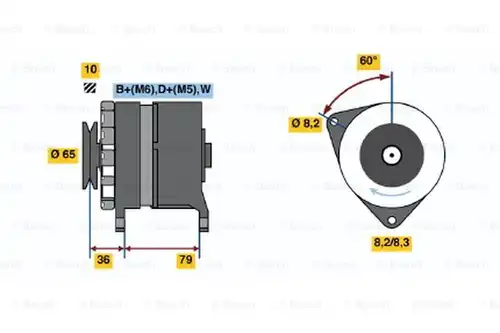 генератор BOSCH 0 986 044 751