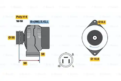 генератор BOSCH 0 986 046 391