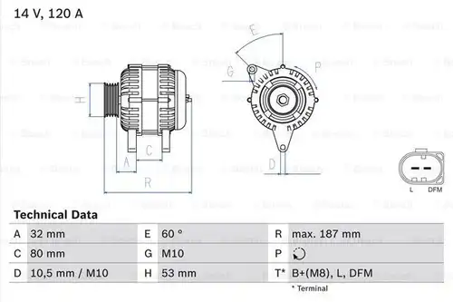 генератор BOSCH 0 986 046 520