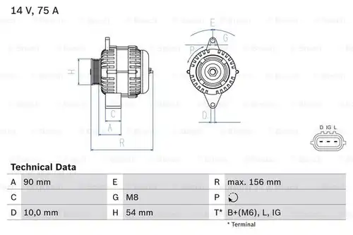 генератор BOSCH 0 986 081 950
