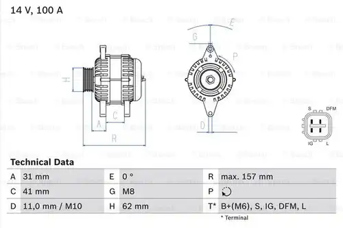 генератор BOSCH 0 986 082 020