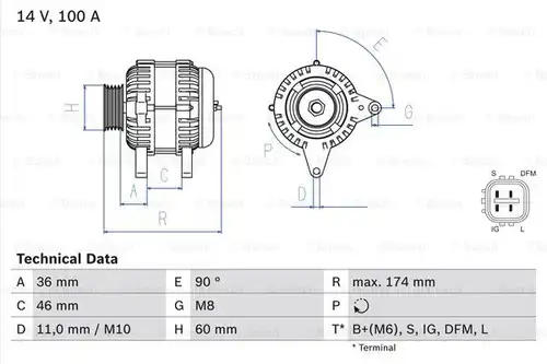 генератор BOSCH 0 986 082 060