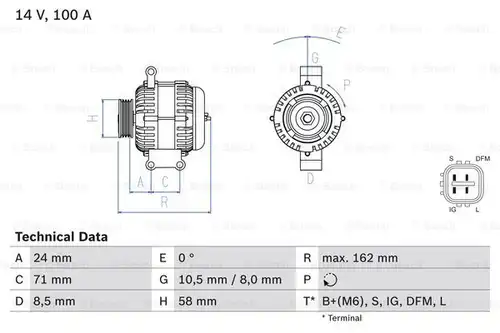 генератор BOSCH 0 986 082 080