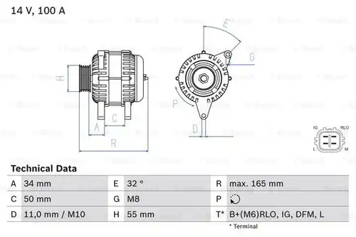 генератор BOSCH 0 986 082 350
