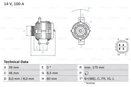 генератор BOSCH 0 986 082 420