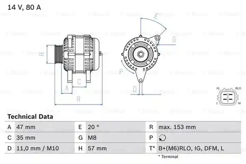 генератор BOSCH 0 986 082 470