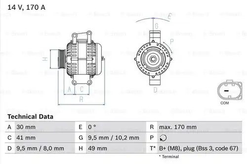 генератор BOSCH 0 986 082 480