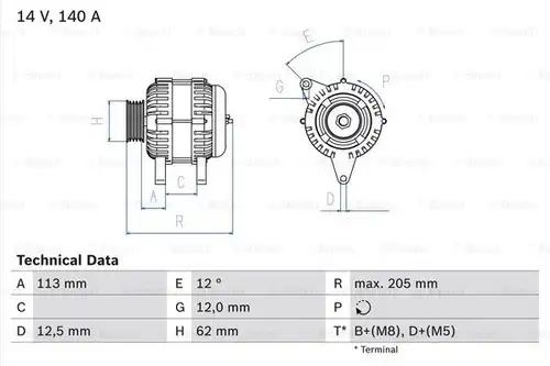 генератор BOSCH 0 986 082 620