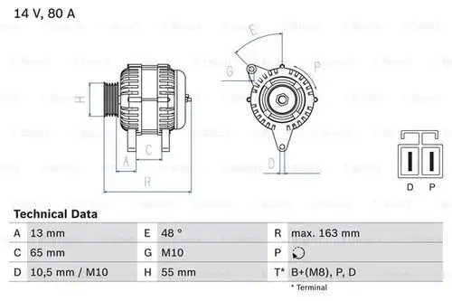 генератор BOSCH 0 986 082 710