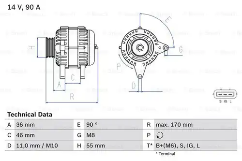 генератор BOSCH 0 986 082 770