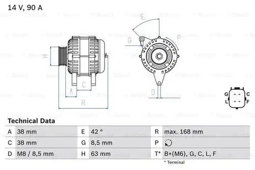 генератор BOSCH 0 986 082 790