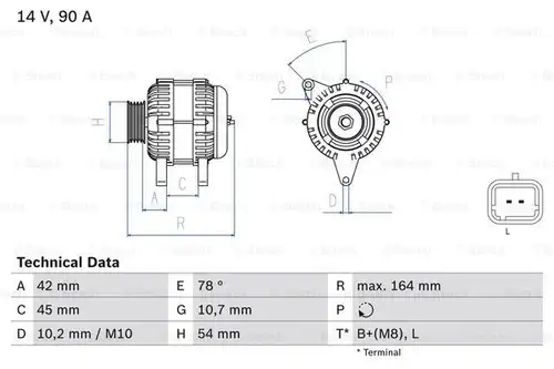 генератор BOSCH 0 986 082 810