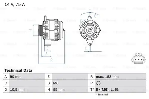 генератор BOSCH 0 986 082 830