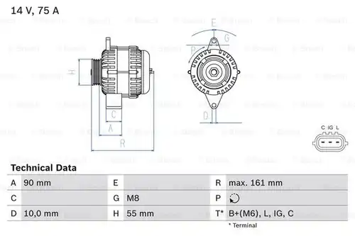 генератор BOSCH 0 986 082 900