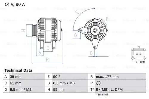 генератор BOSCH 0 986 083 190