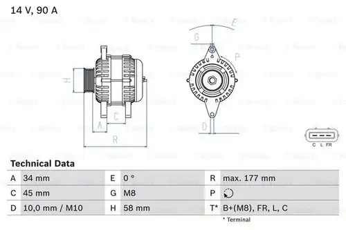 генератор BOSCH 0 986 083 380