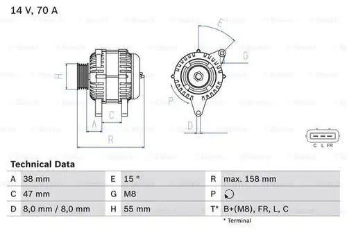 генератор BOSCH 0 986 083 510