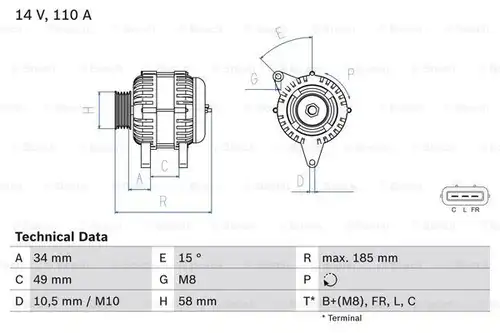 генератор BOSCH 0 986 083 550