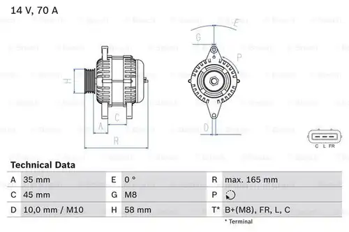 генератор BOSCH 0 986 083 780