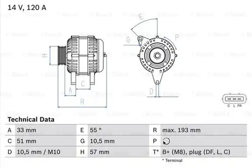 генератор BOSCH 0 986 083 830