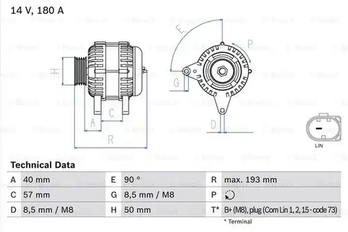 генератор BOSCH 0 986 083 850