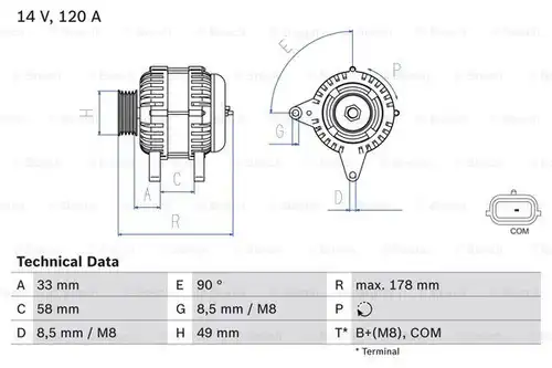 генератор BOSCH 0 986 084 100
