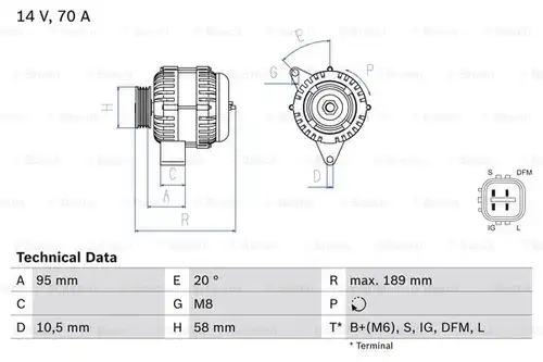 генератор BOSCH 0 986 084 110