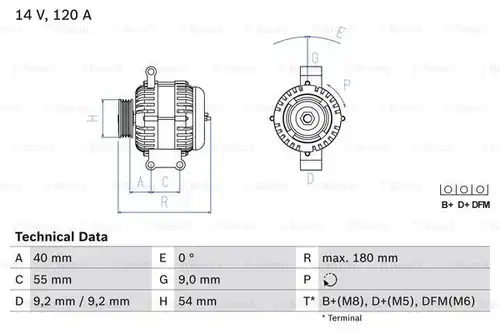 генератор BOSCH 0 986 084 160