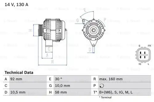 генератор BOSCH 0 986 084 270