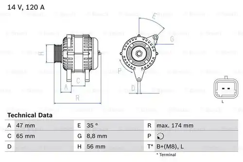 генератор BOSCH 0 986 084 310