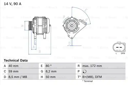 генератор BOSCH 0 986 084 320