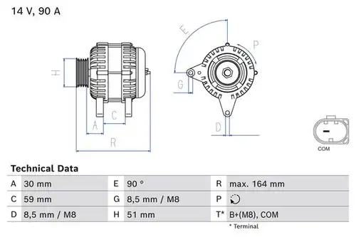 генератор BOSCH 0 986 084 750