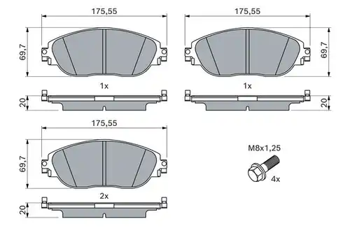 накладки BOSCH 0 986 424 628